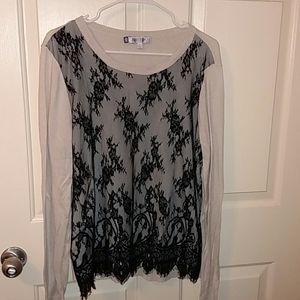 Jennifer Lopez dressy sweater with black lace